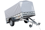 Charger l'image dans la galerie, Remorque routière avec bâche haute, arceau H-800 et roue jockey 230x125 Garden Trailer 230 KIPP
