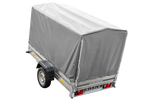 Charger l'image dans la galerie, Remorque routière avec bâche haute (110 cm), arceau (110 cm) et roue jockey 230x125 Garden Trailer 230 KIPP
