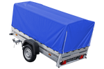 Charger l'image dans la galerie, Remorque routière avec bâche haute bleue, arceau H-800 et roue jockey 230x125 Garden Trailer 230 KIPP
