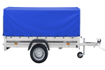 Charger l'image dans la galerie, Remorque routière avec bâche haute bleue, arceau H-800 et roue jockey 230x125 Garden Trailer 230 KIPP
