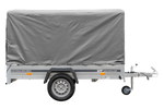 Charger l'image dans la galerie, Remorque routière avec bâche haute (110 cm), arceau (110 cm) et roue jockey 230x125 Garden Trailer 230 KIPP
