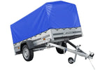 Charger l'image dans la galerie, Remorque routière avec bâche haute bleue, arceau H-800 et roue jockey 230x125 Garden Trailer 230 KIPP
